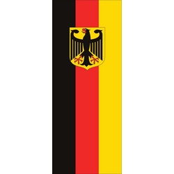 flaggenmeer Flagge Flagge Deutschland mit Adler 110 g/m2 Hochformat ca. 400 x 150 cm Hochformat mit Hohlsaum oben