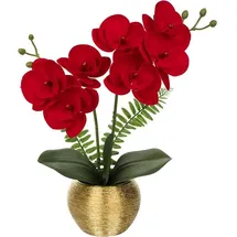 luxuskollektion Kunstblumen Orchideen Phalaenopsis Topf Deko A-rot