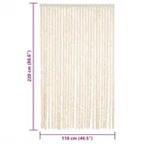 vidaXL Fliegenvorhang Beige und Weiß 118x220 cm Chenille