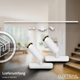Briloner Luxtrail Schienensystem, Erweiterungsset, 2x LED Spots, Schwenkbar, Erweiterbar, Weiß, 1 m -