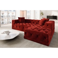 Sofa Dreams Ecksofa Designer Samtstoff Polster Sofa Palma L Form kurz Stoffsofa rot