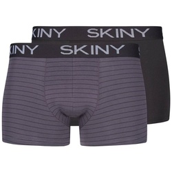 SKINY Herren Boxer Short, 2er Pack - Trunks, Pants, Cotton Stretch Grau S