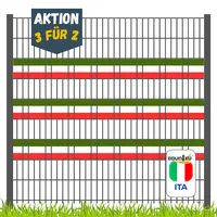 zaunzu Sichtschutzstreifen Italien für Doppelstabmatten bunt 3 St.