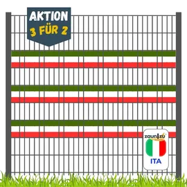 zaunzu Sichtschutzstreifen Italien für Doppelstabmatten bunt 3 St.
