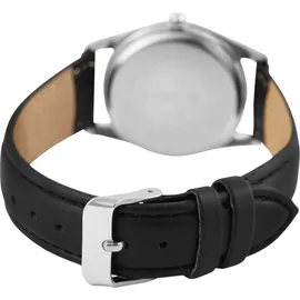 Classique Herrenuhr mit Kunstlederionsarmband - Schwarz/Weiß