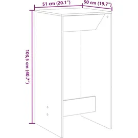 vidaXL Bartisch 51 x 50 x 103,5 cm Schwarz