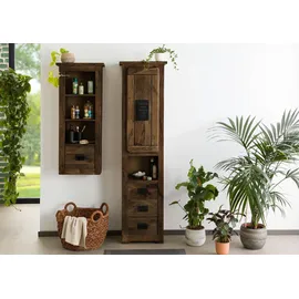 Massivmoebel24 Mango Hochschrank 50 x 35 x 195 cm Braun Holz