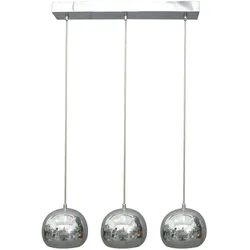 SALESFEVER Hängeleuchte "Ava", grau (chromfarben), Ø 18cm H: 120cm, Lampen, Lampenschirme aus verchromten Metall im Glanz-Design
