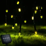 Lumiled Solar Lichterkette Solarlichterkette 7x LED Solarleuchte Solarbetriebene IP44 gelb–grün Glühwürmchen Lichterketten Garten Weihnachten