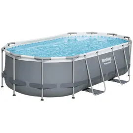 BESTWAY Power Steel Frame Pool oval Set 427 x 250 x 100 cm inkl. Filterpumpe