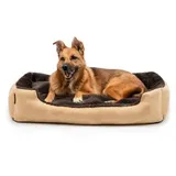 lionto Hundebett mit Wendekissen braun/ beige XL