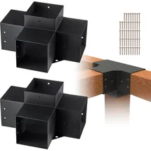 Vevor 2er-Set Pfostenverbinder aus 2 mm dicken Stahlplatten Pfostenecke Pergola Eckverbinder Holzverbinder 90°-Stiefelstruktur Eckhalterung Holzbalken Pavillon Halterungs Set 390x270x202mm