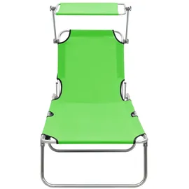 vidaXL Klappliege mit Dach 189 x 58 x 27 cm apfelgrün