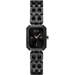 Quarzuhr ARMANI EXCHANGE, schwarz, Armbanduhren, Damen, Armbanduhr, Damenuhr, Edelstahlarmband, analog