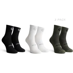 Radsport Fahrradsocken Herren und Damen 3er-Pack - Nahtlos schwarz|weiß|grün 44/47