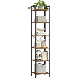 VASAGLE Bücherregal 6 Ebenen 80 x 30 x 180 cm Vintagebraun-Schwarz