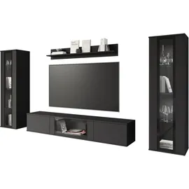 INOSIGN »Caro, stehend und hängend montierbar« Komplett-Set, Vitrine Türanschlag links/rechts wechselbar, 4 Stk. tlg., schwarz