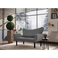 Dmora Schlafsofa 2-Sitzer Aquilonis 140x65 cm Grau Stauraum