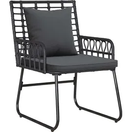 vidaXL Gartenmöbel Set 4-tlg. Schwarz/Anthrazit