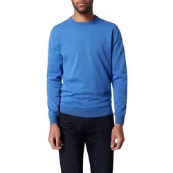 Rundhalspullover PIERRE CARDIN "Strick RH", Herren, Gr. XL, blau (federal blau), Strick, Obermaterial: 100% Baumwolle, casual, Rundhals, Langarm Bündchen, Pullover