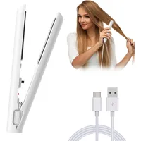 Mini Lockenstab USB Glätteisen Kabellos Dual Purpose Curling Eisen Tragbarer Reise Lockenstab Haarglätter und Locken 2 in 1 für Alle Haartypen