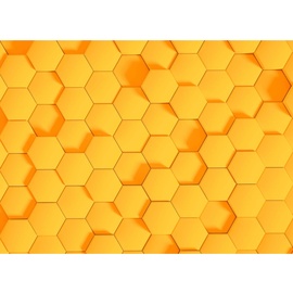 living walls Fototapete Designwalls Honeycomb 2«, glatt, (5 St), gelb Fototapeten Tapeten Bauen Renovieren