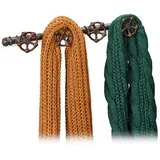 Relaxdays Wandgarderobe Industrial Braun