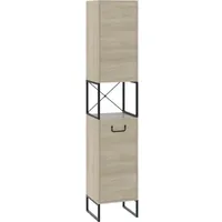 Vichy Vicco Badschrank Vionna, Eiche/Schwarz, 36 x 185 cm