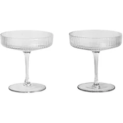 Ferm Living - Ripple Champagnerglas (2er-Set), klar
