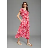 NEUN MONATE Umstandskleid "Langes Schwangerschafts- und Still-Kleid", Damen, Gr. 38, N-Gr, rot (rot geblümt), Jersey, Obermaterial: 95% Viskose, 5% Elasthan.