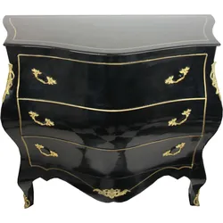 Casa Padrino Barock Kommode  Schwarz/Gold Breite 120 cm - Antik Stil Möbel