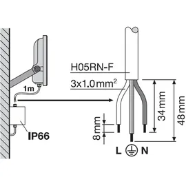 LEDVANCE Außenstrahler Aluminium 8 W 4000 K IP66 inkl. Bewegungsmelder weiß