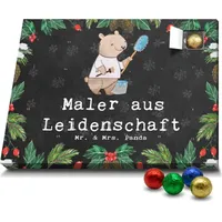 Mr. & Mrs. Panda Schoko Adventskalender Maler Leidenschaft - Schwarz - Geschenk, Arbeitskollege, Meisterprüfung, Kollege, Ausbildung, Schokoladen ... - Schwarz