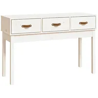 VidaXL Konsolentisch Weiß 114x40x75 cm Massivholz Kiefer