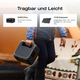 EcoFlow River 3 Plus inkl. 110 W Solarpanel