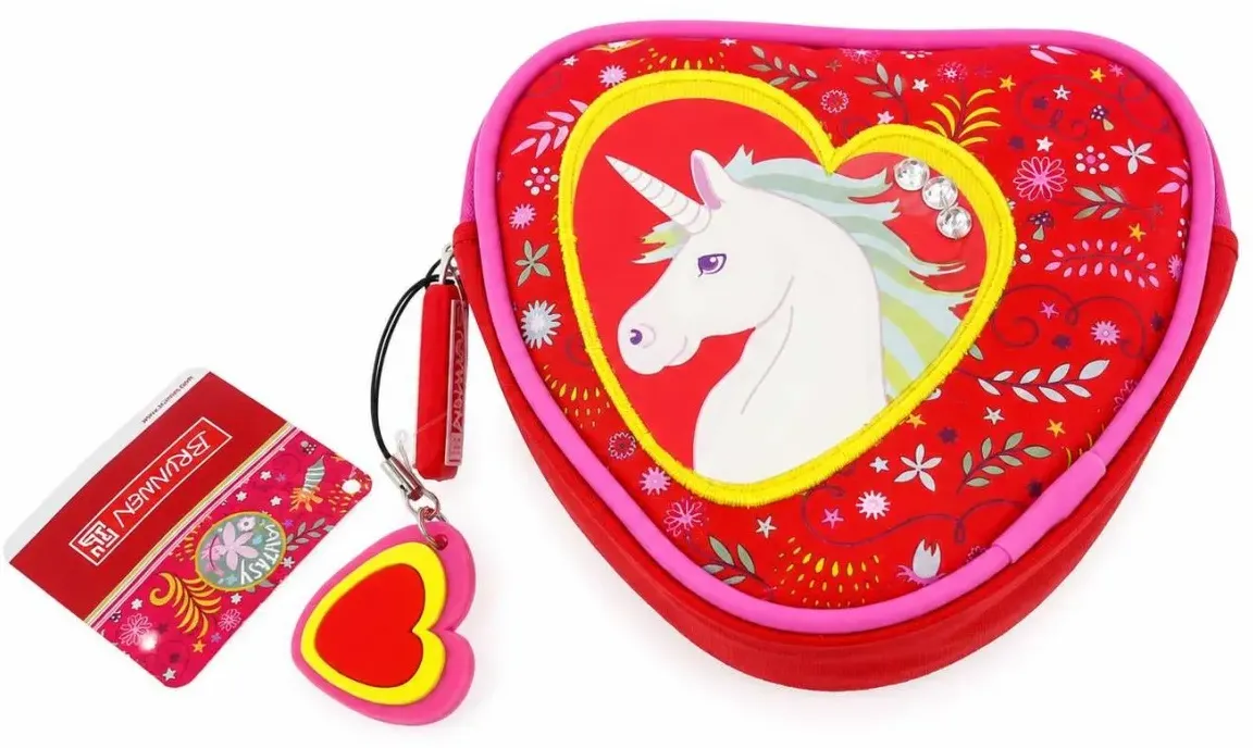 Brunnen Einhorn Etui in Herzform ? Reißverschlussetui | Accessoire- & Kosmeti...