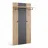 Stella Trading Garderobenpaneel Lagos 80 x 150 x 28 cm Eiche