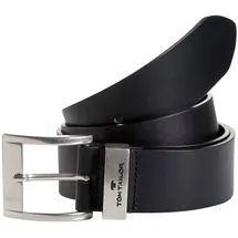 Tom Tailor Herrengürtel Leder 4 cm schwarz 90