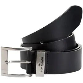 Tom Tailor Herrengürtel Leder 4 cm schwarz 90