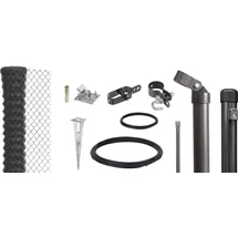 GAH Alberts Alberts Maschendrahtzaun Komplettset mit Bodenhülsen, anthrazit-metallic, 1 m hoch, 75 m lang