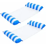 2er Pack Aufblasbare, faltbare Wasserhängematte mit Netzsitz und Kopfstütze aus Premium Nylon - W2ATERZEN
