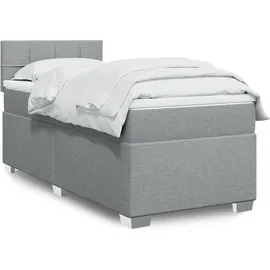 vidaXL Boxspringbett 90 x 200 cm Hellgrau
