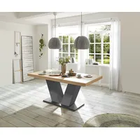 Mäusbacher Esstisch ausziehbar Elena 180x90x76 Graphit/Asteiche 13991-180