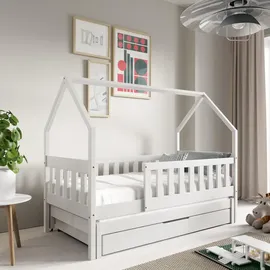 masseno Kinderbett BAMBINA 80 x 160 cm Kiefer massiv weiß