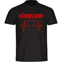 multifanshop Kinder T-Shirt - Düsseldorf - Herzschlag - Druck rot - Kind