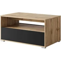 Mirjan24 Couchtisch, Eiche Wotan, Graphit, Rechteckig,Rechteckig, 90x45x55 cm, Wohnzimmer,