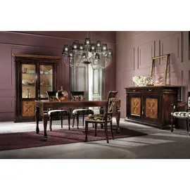 vaccari cav giovanni Esszimmer Set Garnitur Kommode Stühle 4x Vitrine Gruppe Essgarnitur Tisch 7tlg.