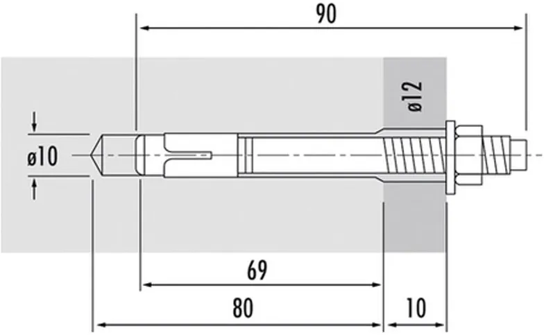 Hailo Hilti Bolzenanker zur Befestigung von Leitern und Halterung aus Edelstahl