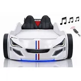 Aileenstore Autobett Kinder 90x200 Jungen LED Leuchte Unterbodenbeleuchtung Sound Fernbedienung