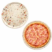 2x Pizzateller Granito Ø31,5cm XL-Teller 2 Personen 3D Steinoptik XL-Teller